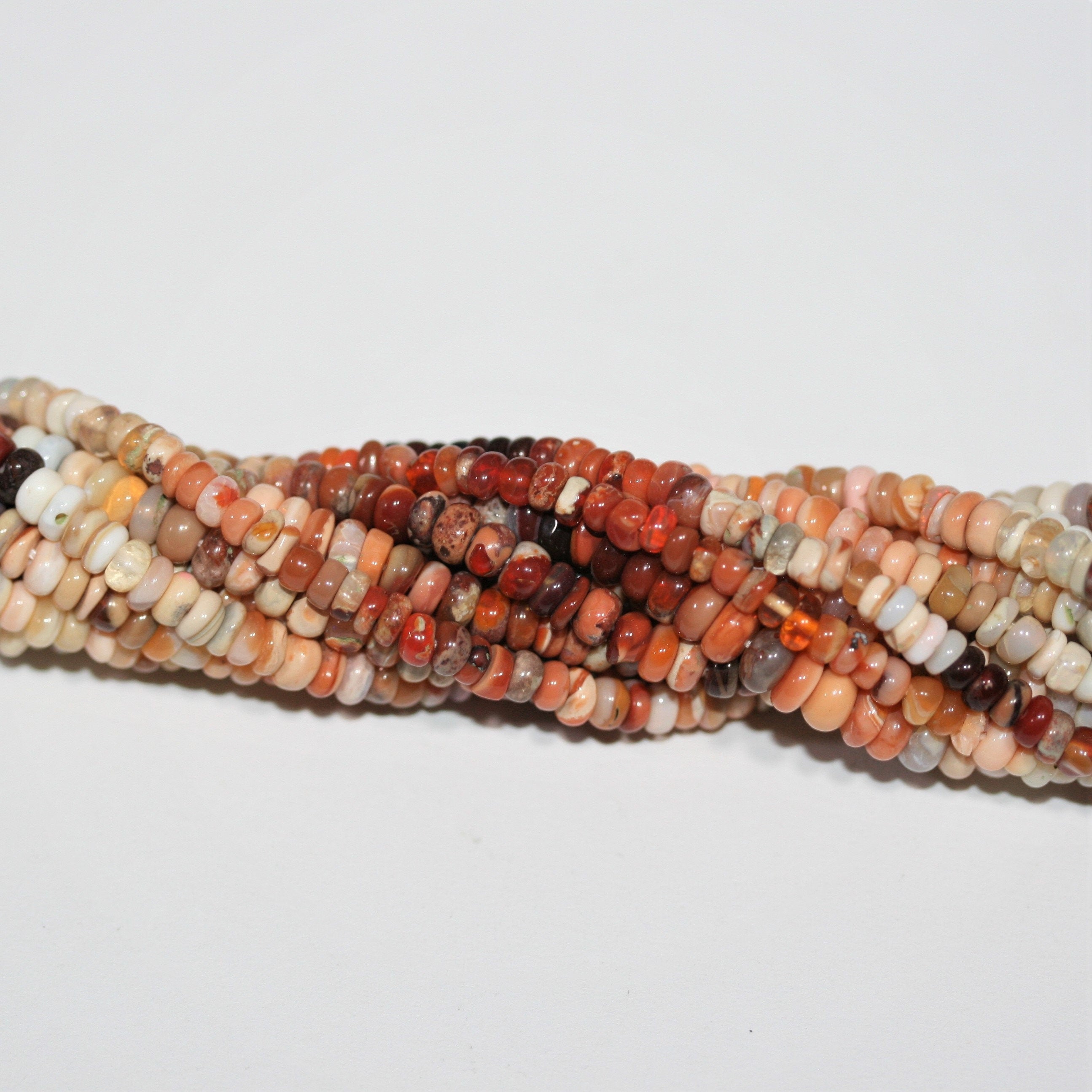 13" St Fire Opal Smooth Rondelle Beads 4x2mm.-Strand 34cm.