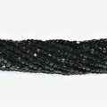 Perles cubiques à facettes en tourmaline noire St de 15 pouces (2 mm) - Fil de 39 cm