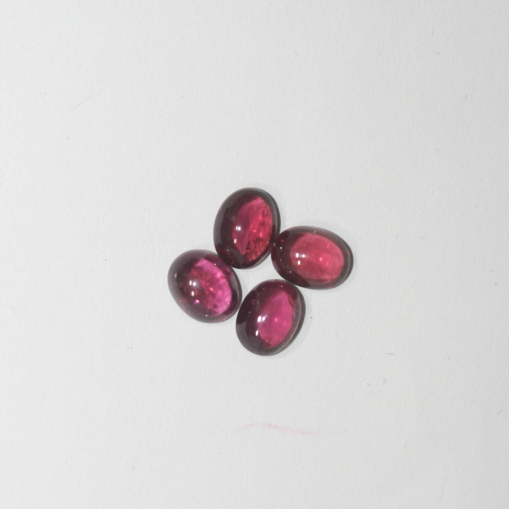 Rhodolite Garnet Lot Oval Cabochon 7-7.5x5.5-6mm. (4pcs.)  -Gemstone Parcels-Loose Stones Wholesale Price