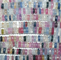 10" St Multi Sapphire Graduated Faceted Rondelle 3x1.5 - 5x1.5mm.-Strand 25mm.