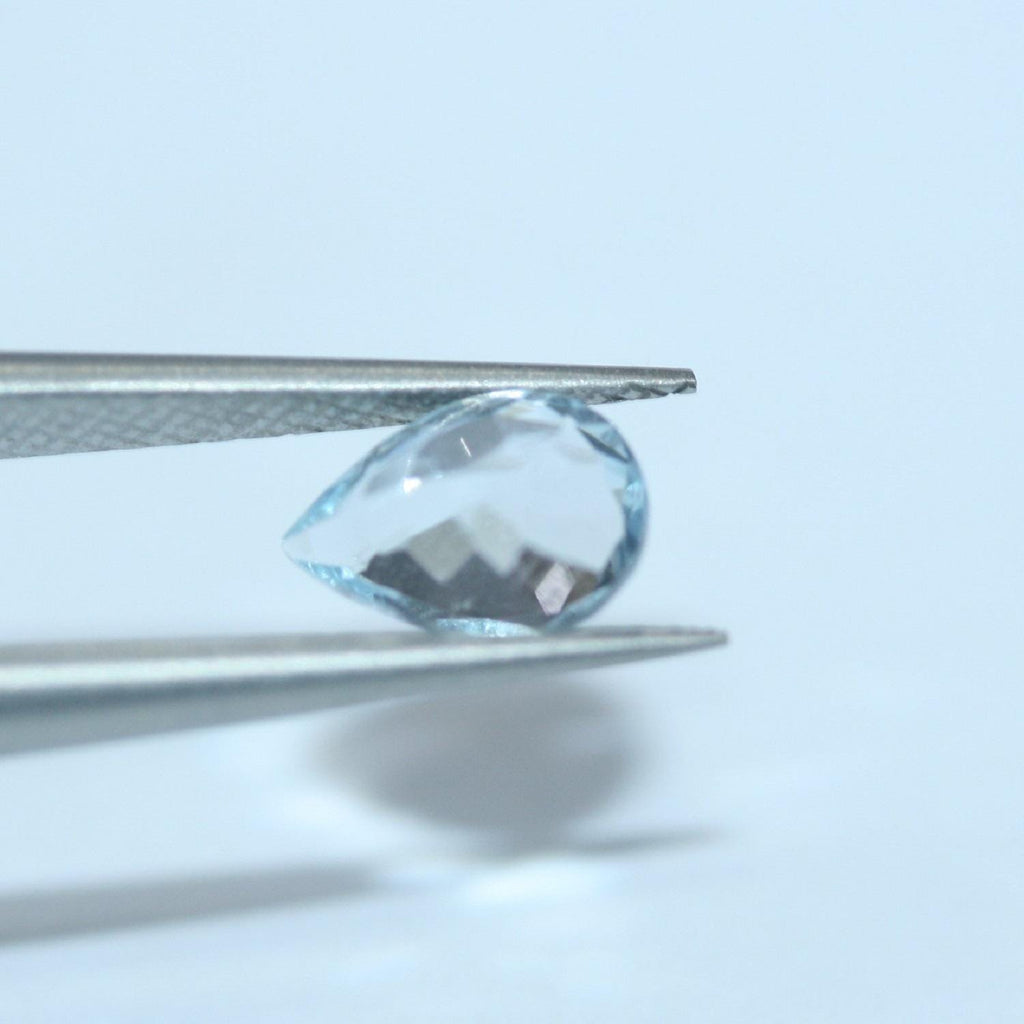 Lote de Aguamarina Facetada Gota 7x5mm.- (4 Piezas)- Gemas al por Mayor Piedra Cortada de Máxima Calidad