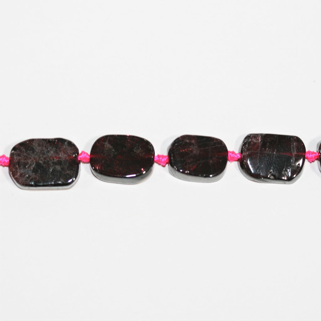 Cuentas ovaladas lisas de granate de 40 cm (16"), 15 x 10 mm (aprox. - Hilo de 40 cm)