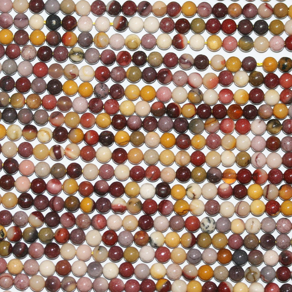 Cuentas redondas lisas de St. Mookaite de 16", 4-4,5 mm, tira de 40 cm.