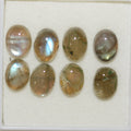 Lote de 8 cabujones ovalados de labradorita de 9 x 4 mm (8 unidades)
