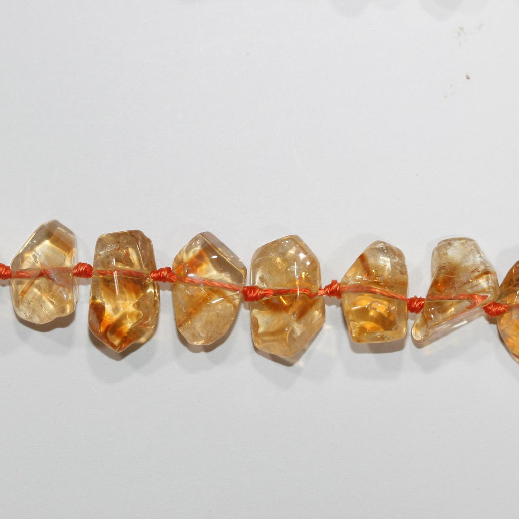 Pointes de citrine St irrégulières à facettes, 15 pouces - Collier de 38 cm - Réf. 14745