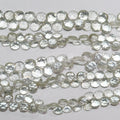 Perles Gouttes Facettes St Prasiolite 8" 6-6.5mm. Environ- Fil 20cm.- Réf.14085