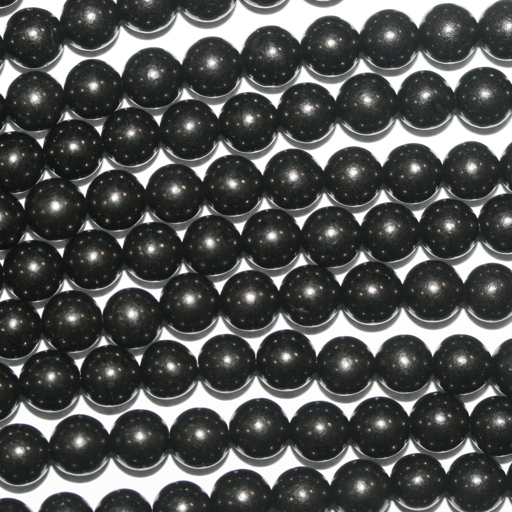 Cuentas redondas lisas de azabache de 40 cm (16"), 4-4,5 mm (tira de 40 cm)