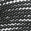 Cuentas redondas lisas de azabache de 40 cm (16"), 4-4,5 mm (tira de 40 cm)