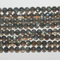 Cuentas redondas lisas de labradorita de 16", 6-6,5 mm, hilo de 40 cm.
