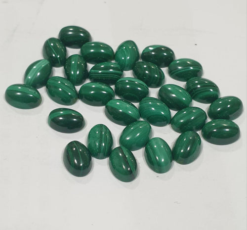 Lot de 10 cabochons ovales en malachite (10 pièces) 7 x 5 mm