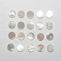 Lote de 20 cabujones redondos planos MOP de 6 mm. (20 uds.)