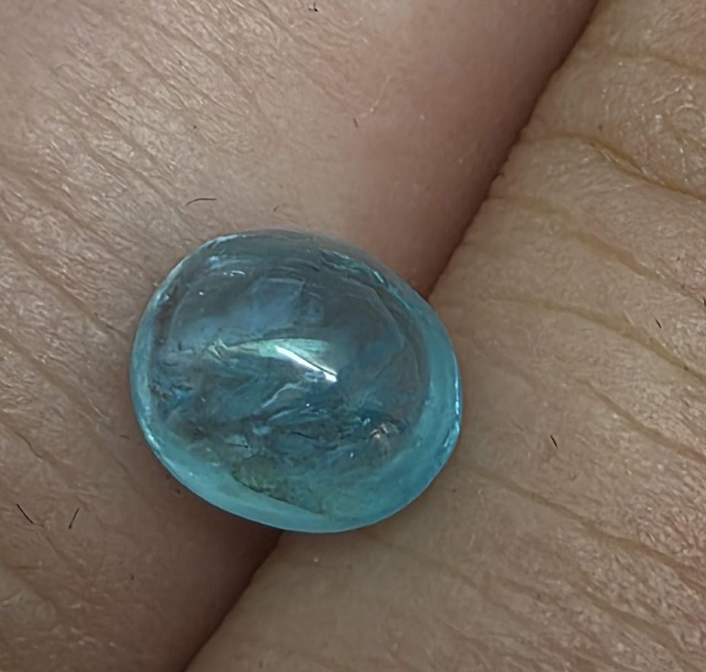 Paraiba  Blue Apatite Cabochon   8x6.5mm.-1.83ct  Deep Electric Blue Color Natural Gemstone - Jewelry  Supplier Cut stone