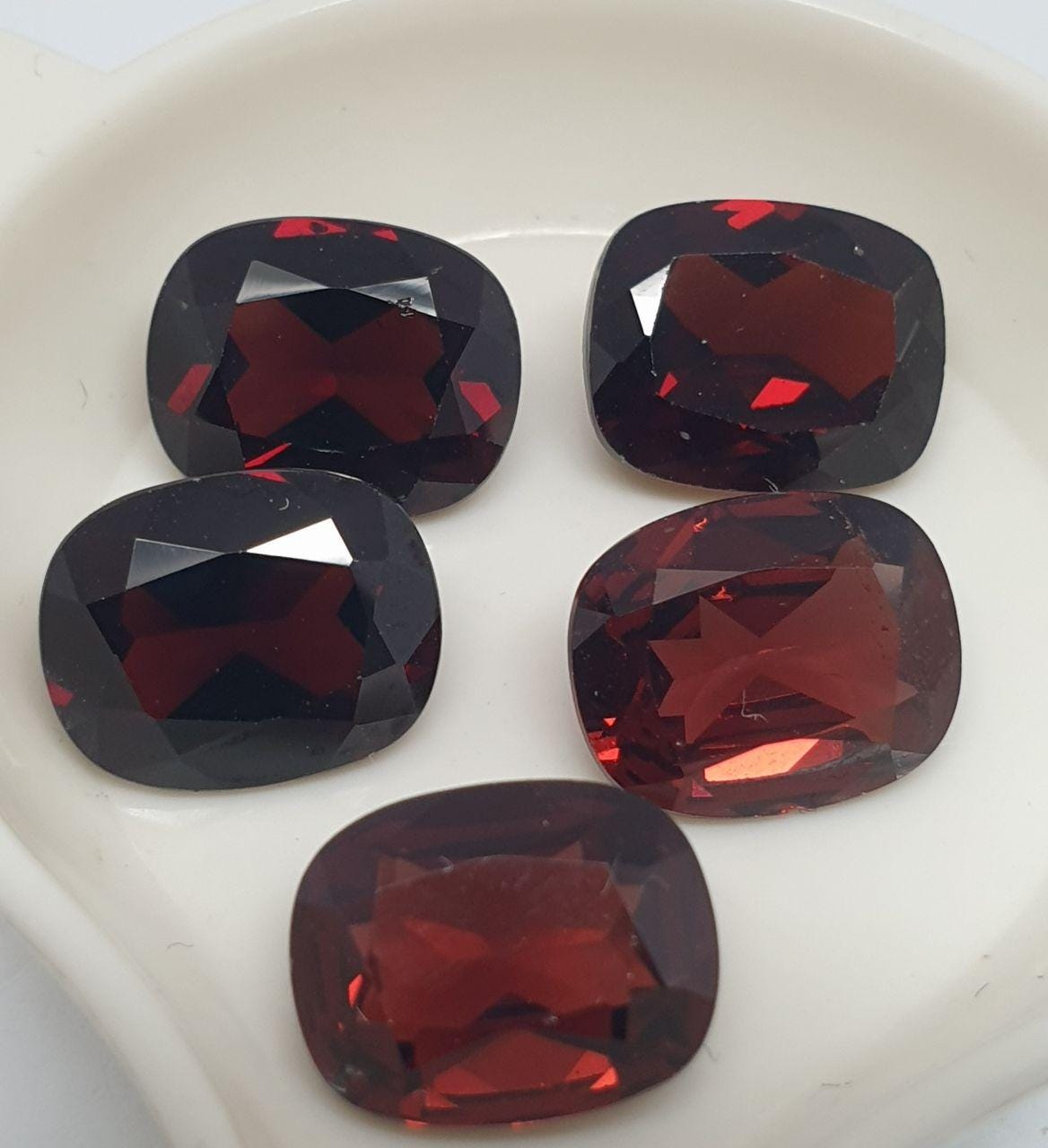 1 Pc Almandine Garnet Faceted Cushion 8x10mm.  - Natural Gemstone- Wholesale Prices