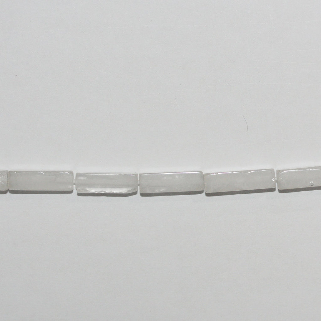 15" St Rock Crystal Quartz Smooth Brick Prism Beads 13x4mm.-Strand 39cm