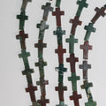 14" St Indian Agate Smooth Cross Beads 20x12mm.-Strand 38cm.