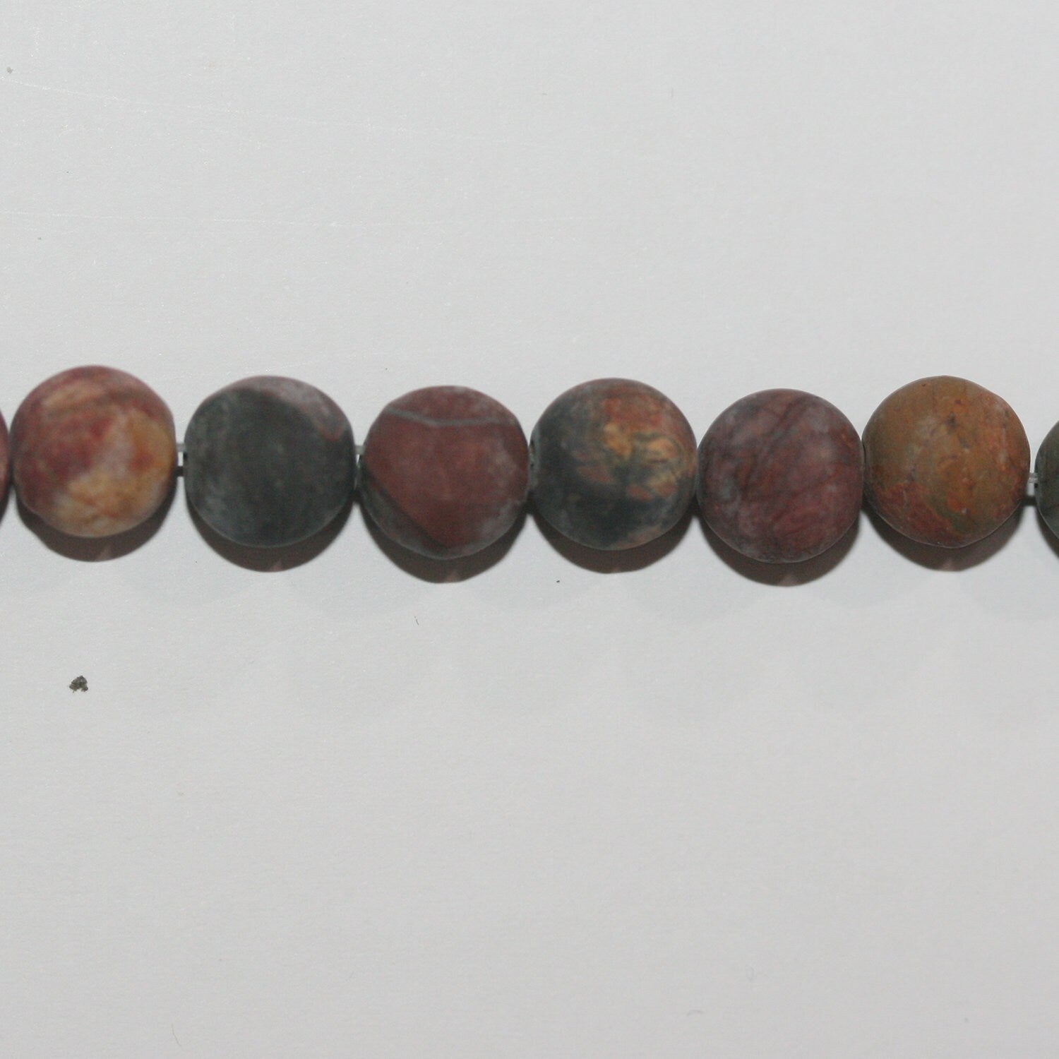 14" St  Picasso Jasper Matte Finish Round Beads 10mm.-Strand 38cm.