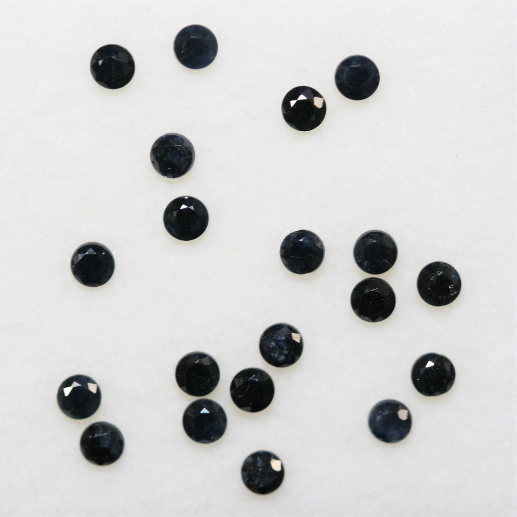 Lote de zafiro azul redondo facetado de 2,5 mm - Lote de 2 quilates