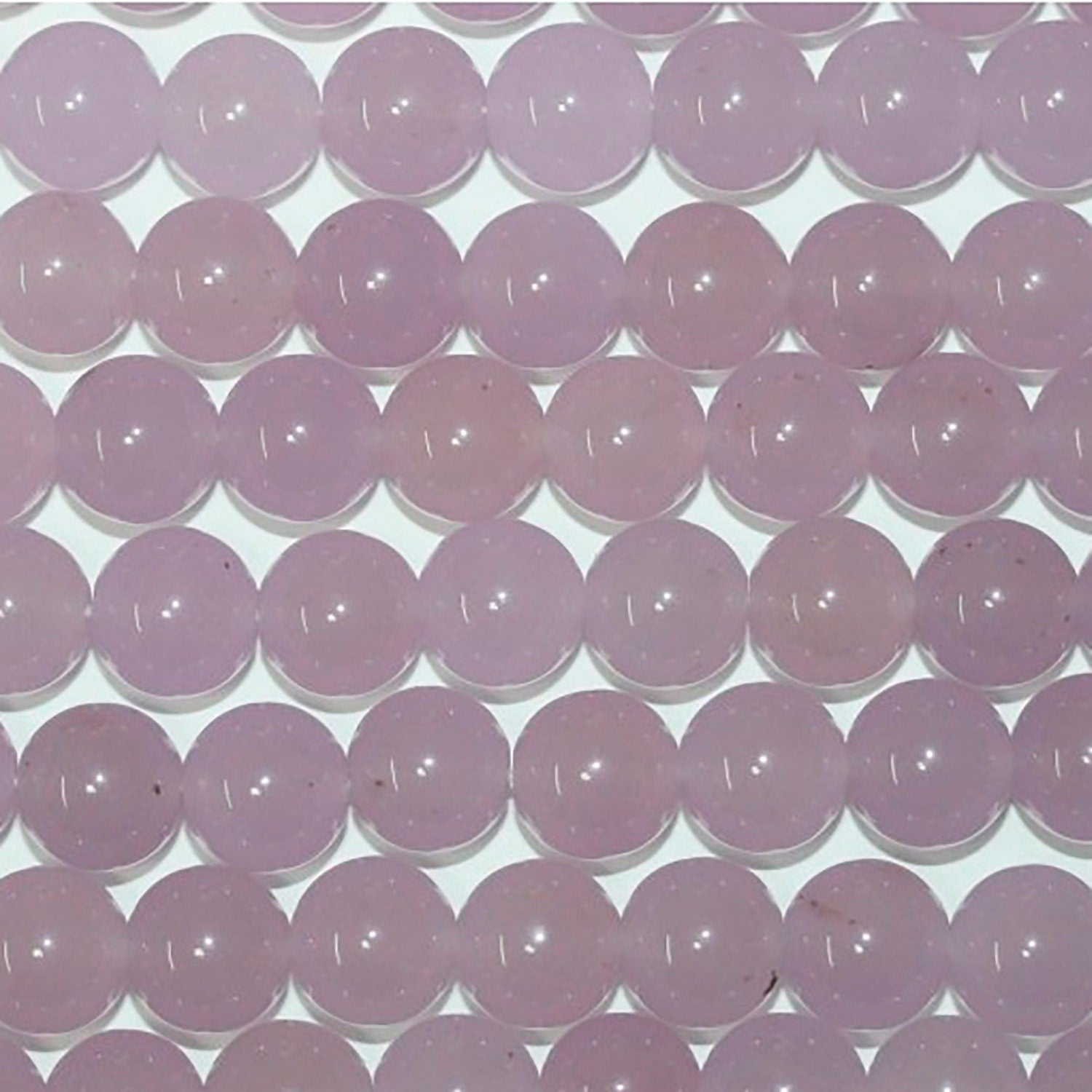 Cuentas redondas lisas de jade morado de 16" (10 mm) - Hilo de 40 cm