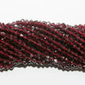 13" St Garnet Faceted Bicone Beads 4mm.-Strand 37cm