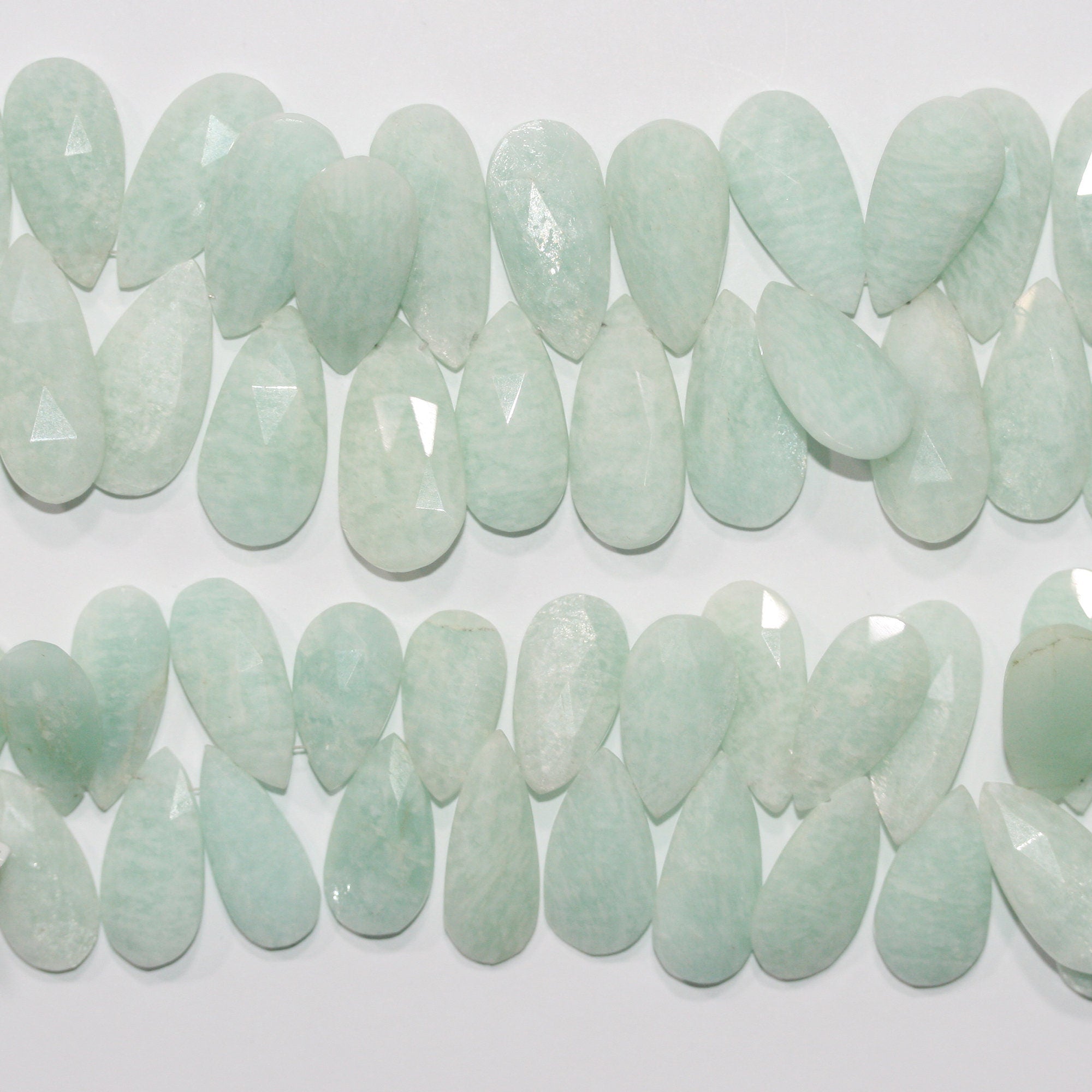 Cuentas de Amazonita Facetada de 8" 23x12mm - Hilo de 20cm.