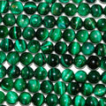 Perles rondes lisses œil de tigre vert, 8 mm, 15 pouces (38 cm) - Fil de 39 cm
