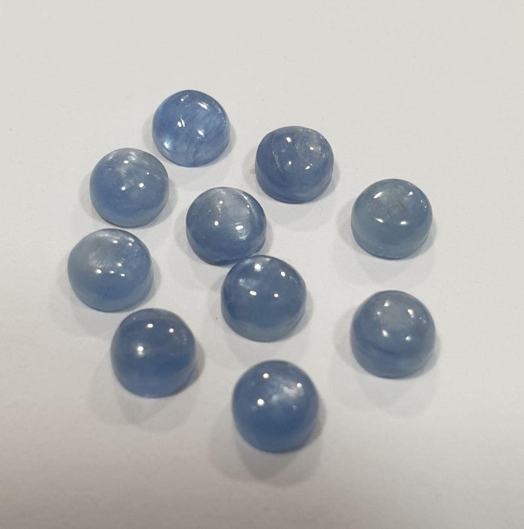 Kyanite Round Cabochon 4mm. (10 pcs.).- Item: 865CB- Brazilian Gems- Natural