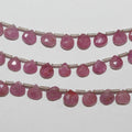 Perles en saphir rose facetté en forme de goutte, 8 pouces, 5-6 mm. Longueur du fil : environ 21 cm.