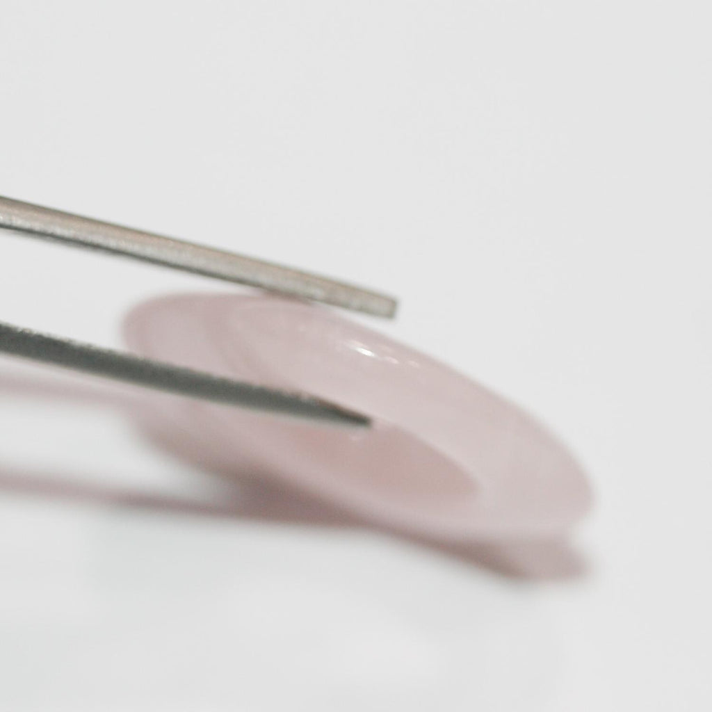 Pendentif rond lisse en quartz rose 25 mm