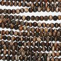 13" St Brown Stripe Agate Matte Finish Round Beads 4mm.-Strand 36cm