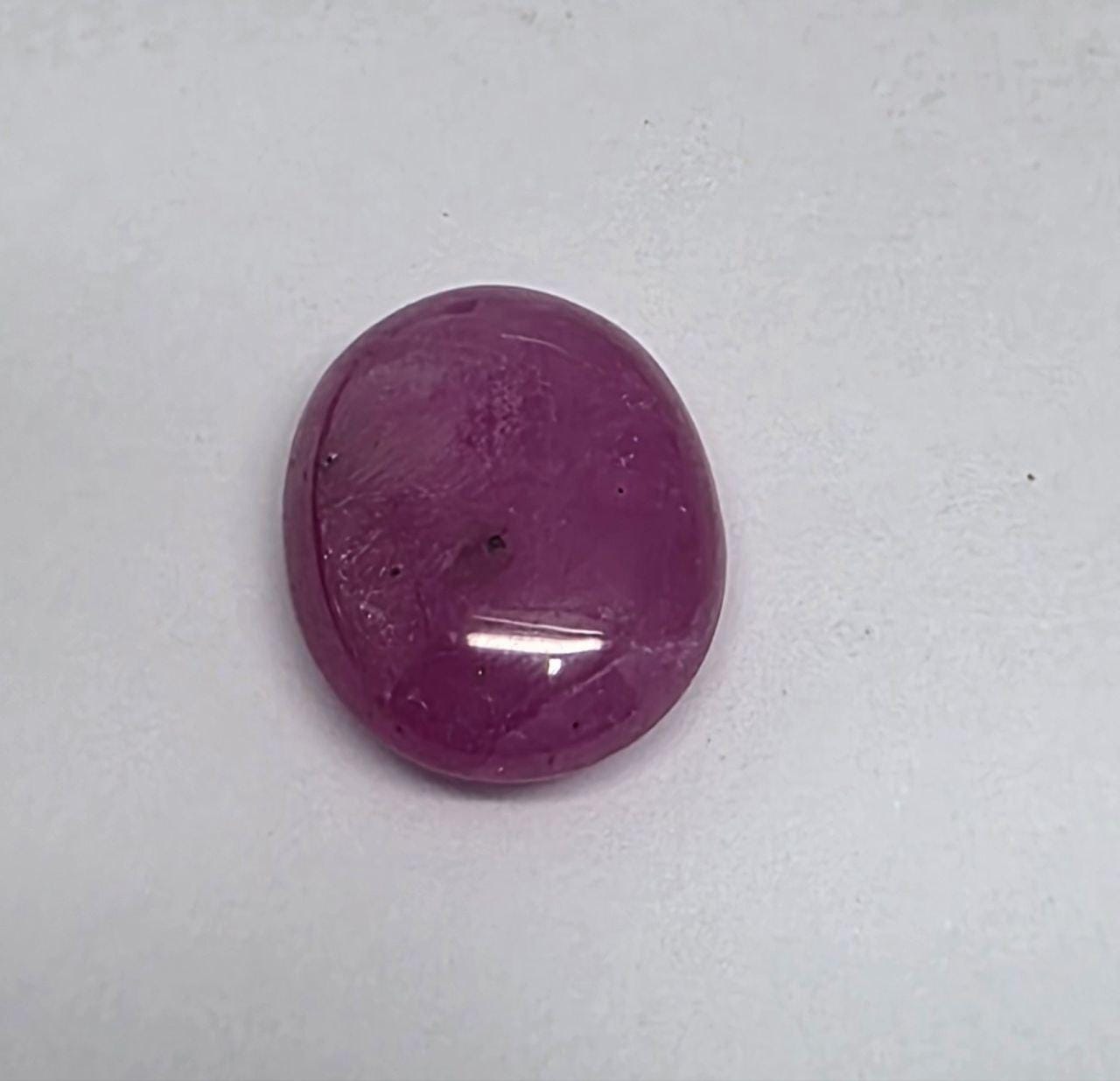 Pink Sapphire Oval Cabochon Natural Gemstone Untreated Gem 10x8mm (3.27ct.) - DIY Jewellery Supplier