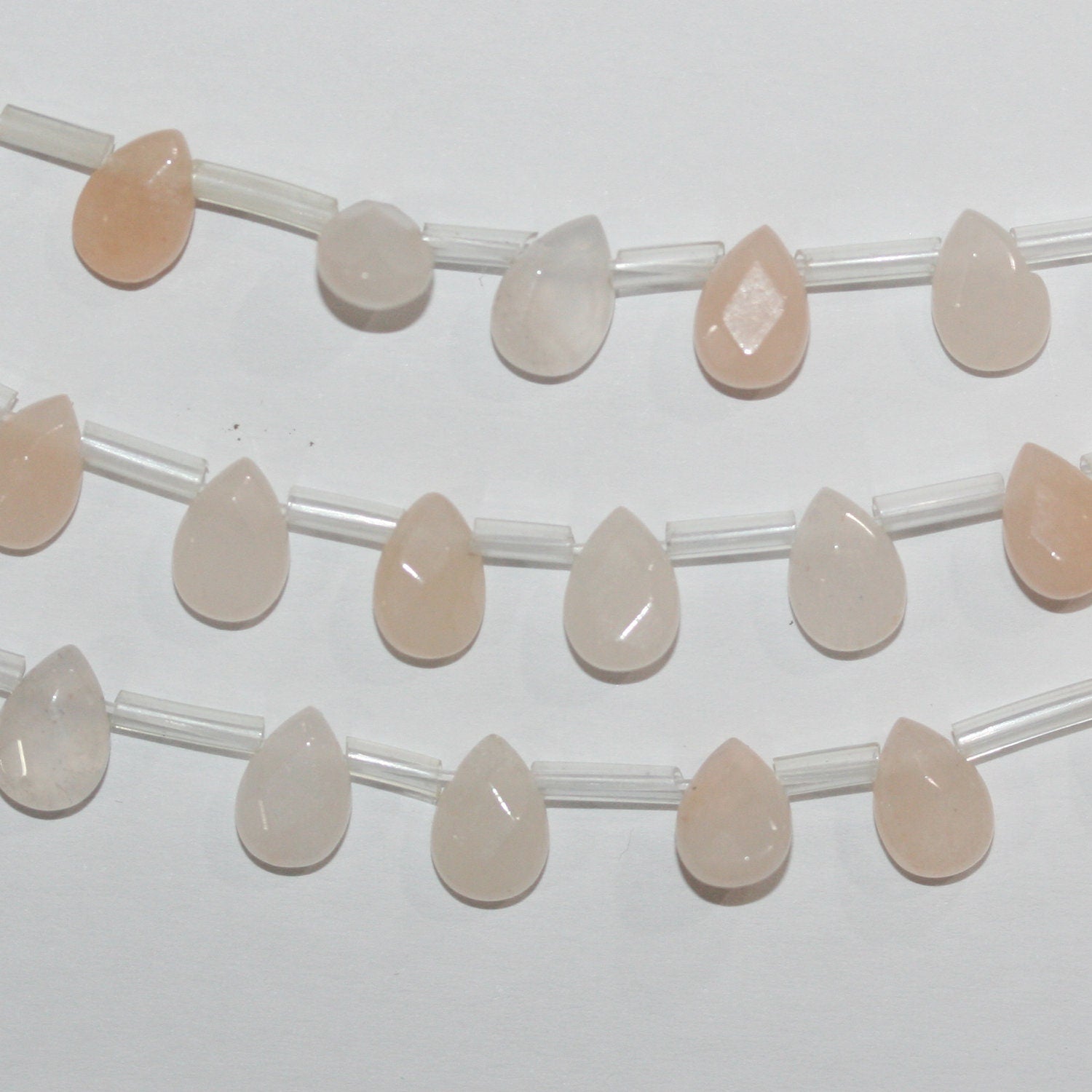 Cuentas de calcita facetadas de 17" de Santa, 9 x 7 mm, hilo de 42 cm.