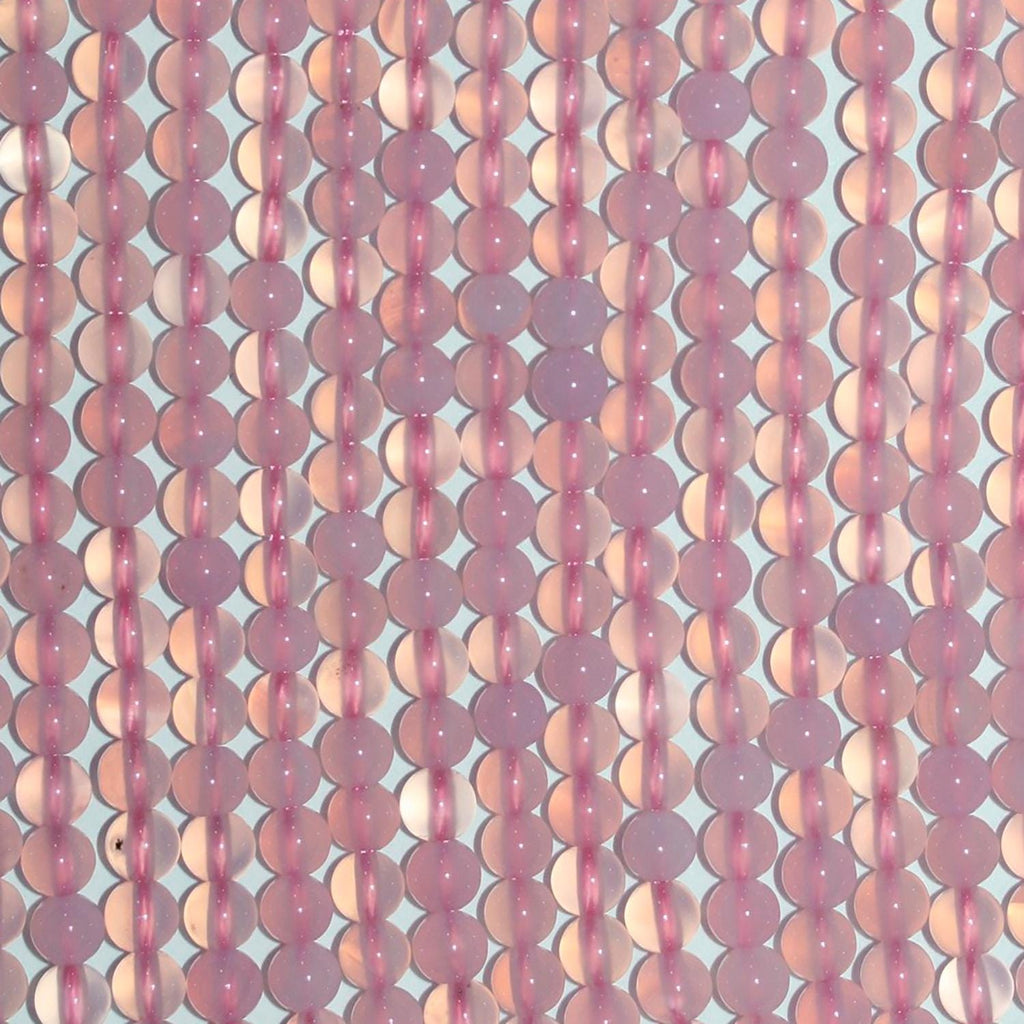 Perles rondes lisses en calchédoine rose St, 8 mm, 15 pouces (39 cm).
