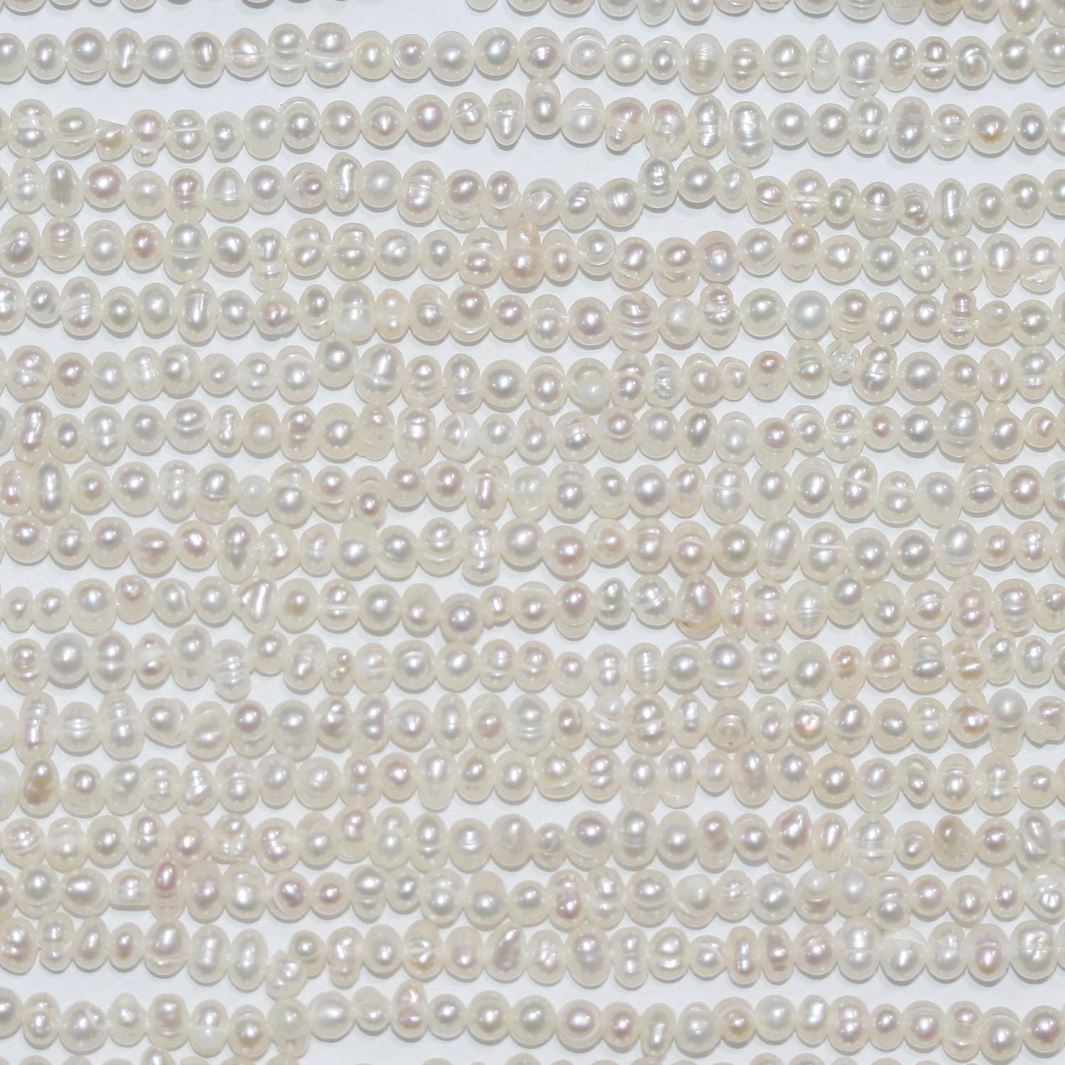 13" St Freshwater Baroque Pearl 3.5-4mm.Approx.-Strand 35cm  -Natural Pearls wholesale Prices