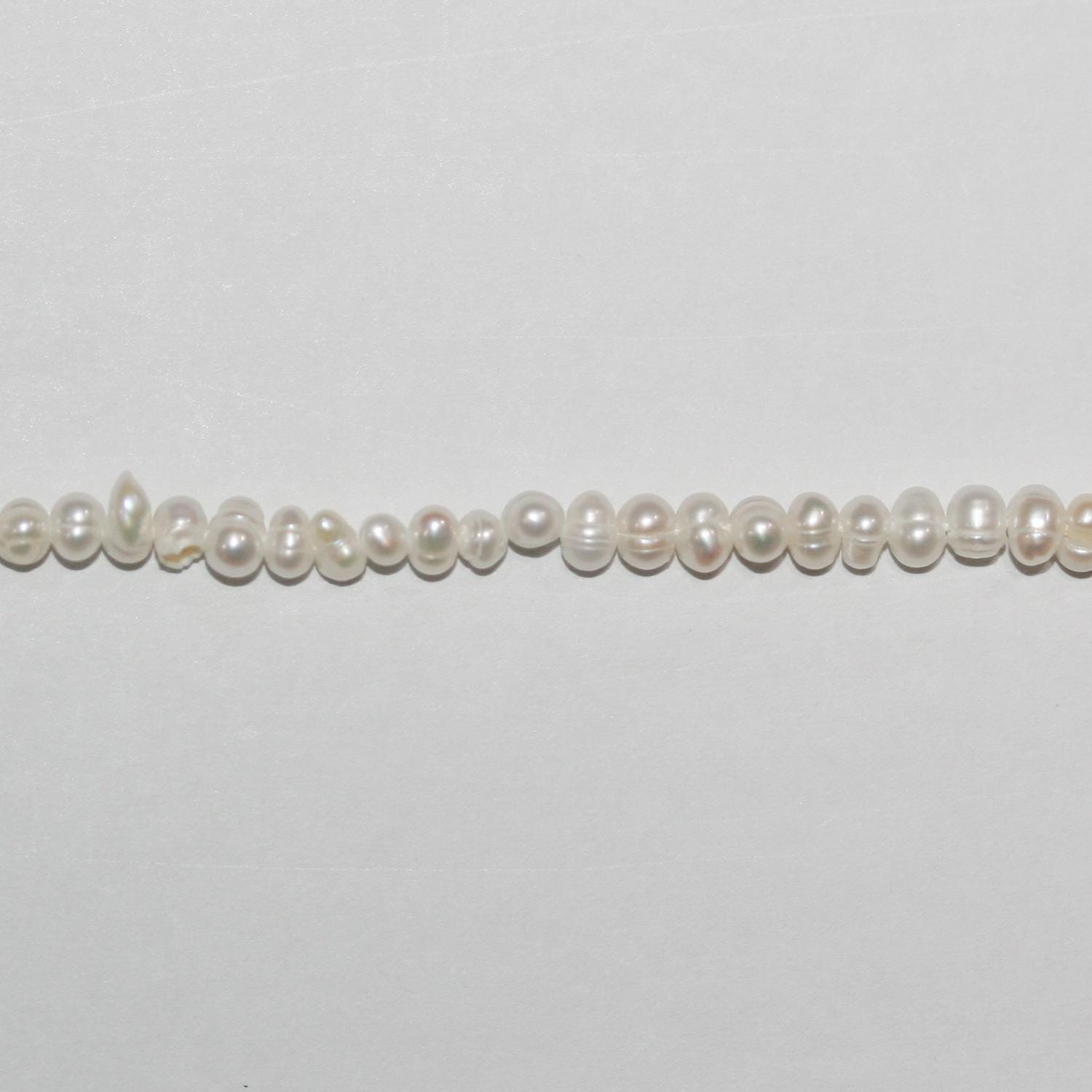 13" St Freshwater Baroque Pearl 3.5-4mm.Approx.-Strand 35cm  -Natural Pearls wholesale Prices
