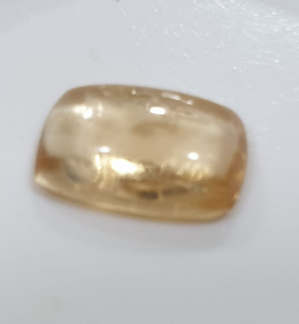 Imperial Topaz Cushion  Cabochon From Brazil 10x6.5mm 2.2ct- Rare Gemstones- Top Quality- One Of A Kind