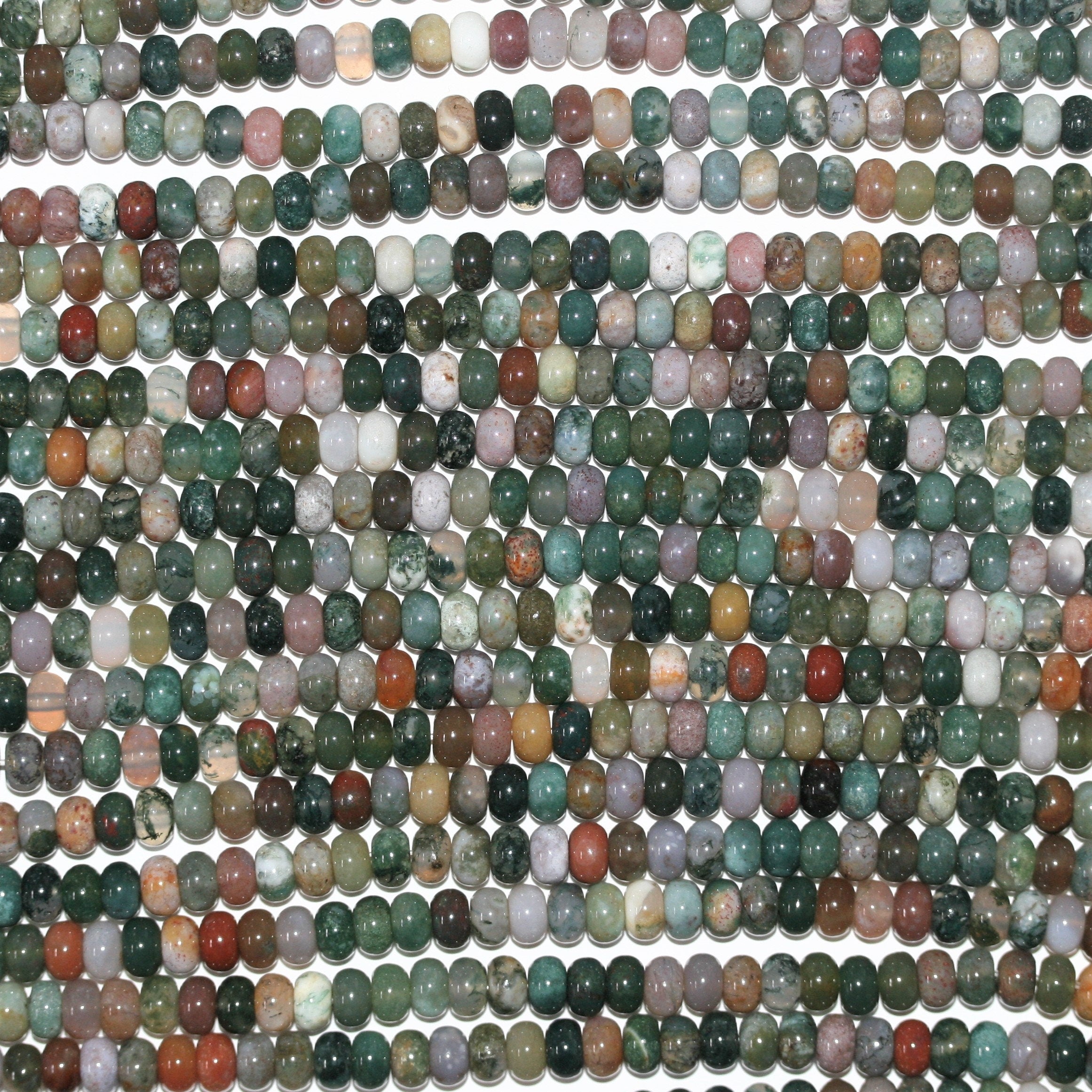 Perles rondelles lisses en agate indienne St 15" 6x4mm.- Brin 38cm.