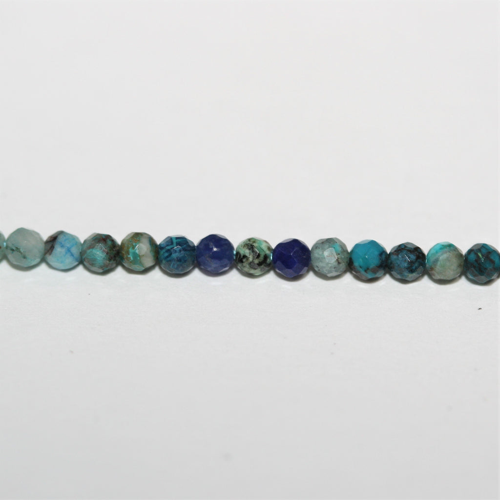 Cuentas redondas facetadas de turquesa de 16" (2,5 mm) - Hilo de 40 cm