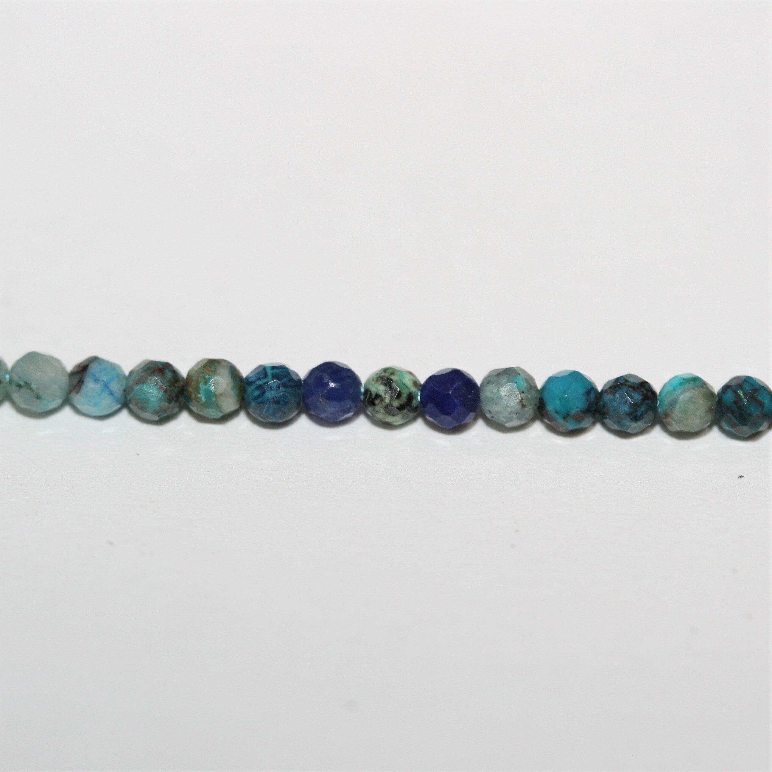 Cuentas redondas facetadas de turquesa de 16" (2,5 mm) - Hilo de 40 cm