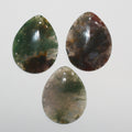 Colgante de gota lisa de ágata musgosa 53x41 mm aprox. (1 ud.)