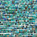 12" St Crysocolla Faceted Round Beads 2mm.-Strand 32cm.