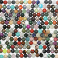 15" St Multi Stone Smooth Round Beads 8mm.- Strand 38cm.