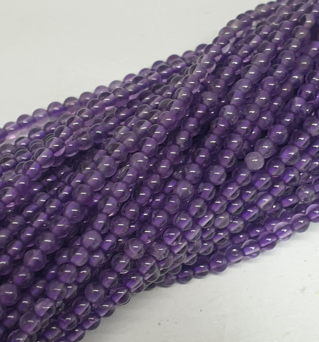 Perles rondes lisses en améthyste AAA 15" St 2 mm.-Rig 39 cm.