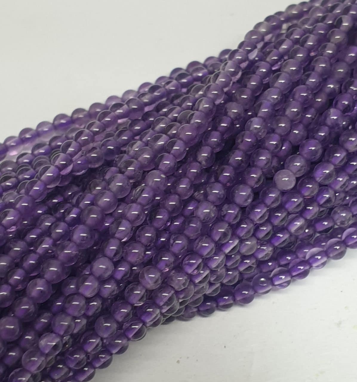 Perles rondes lisses en améthyste AAA 15" St 2 mm.-Rig 39 cm.