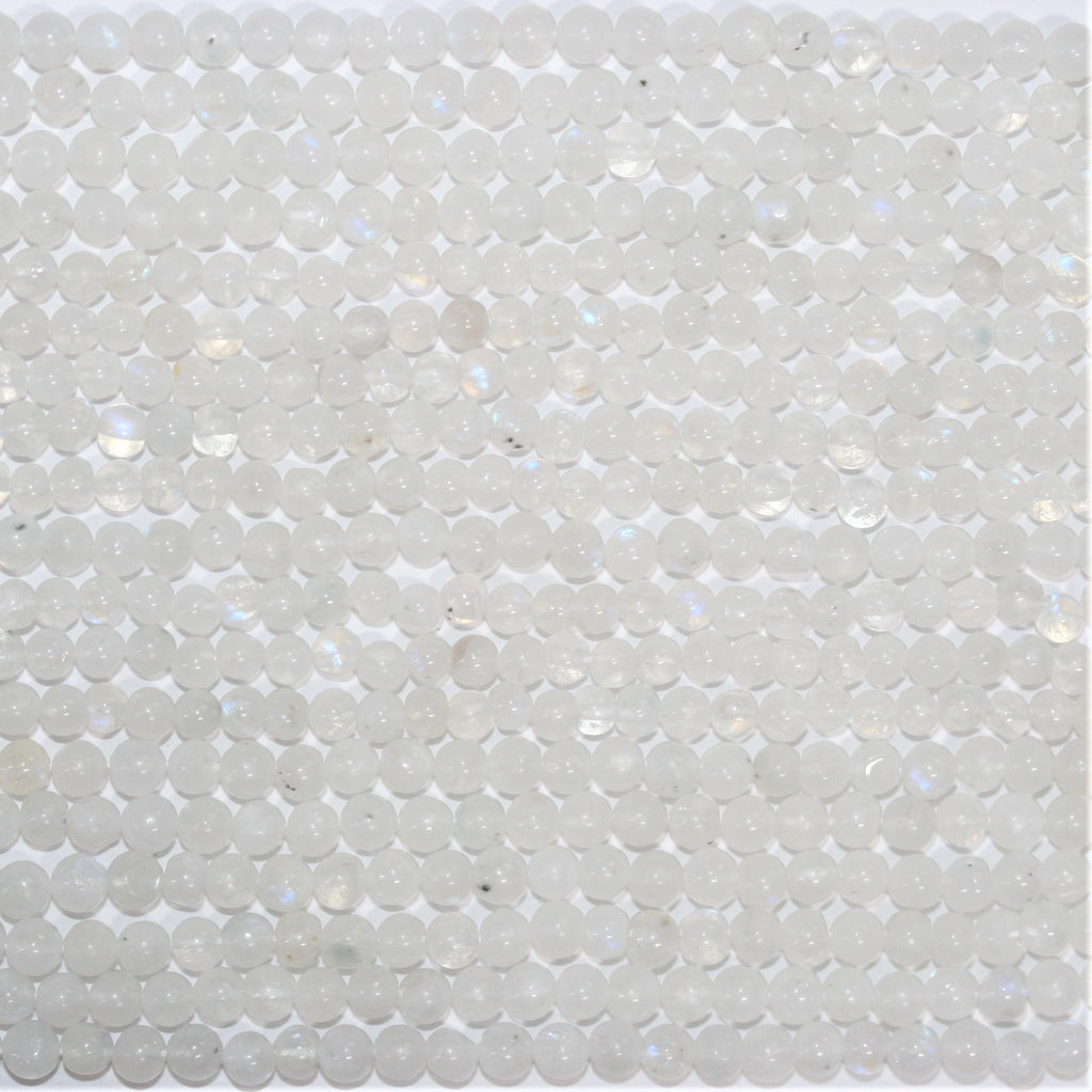 13" St Moonstone Smooth Round Beads 4-4.5mm -Strand 34cm.