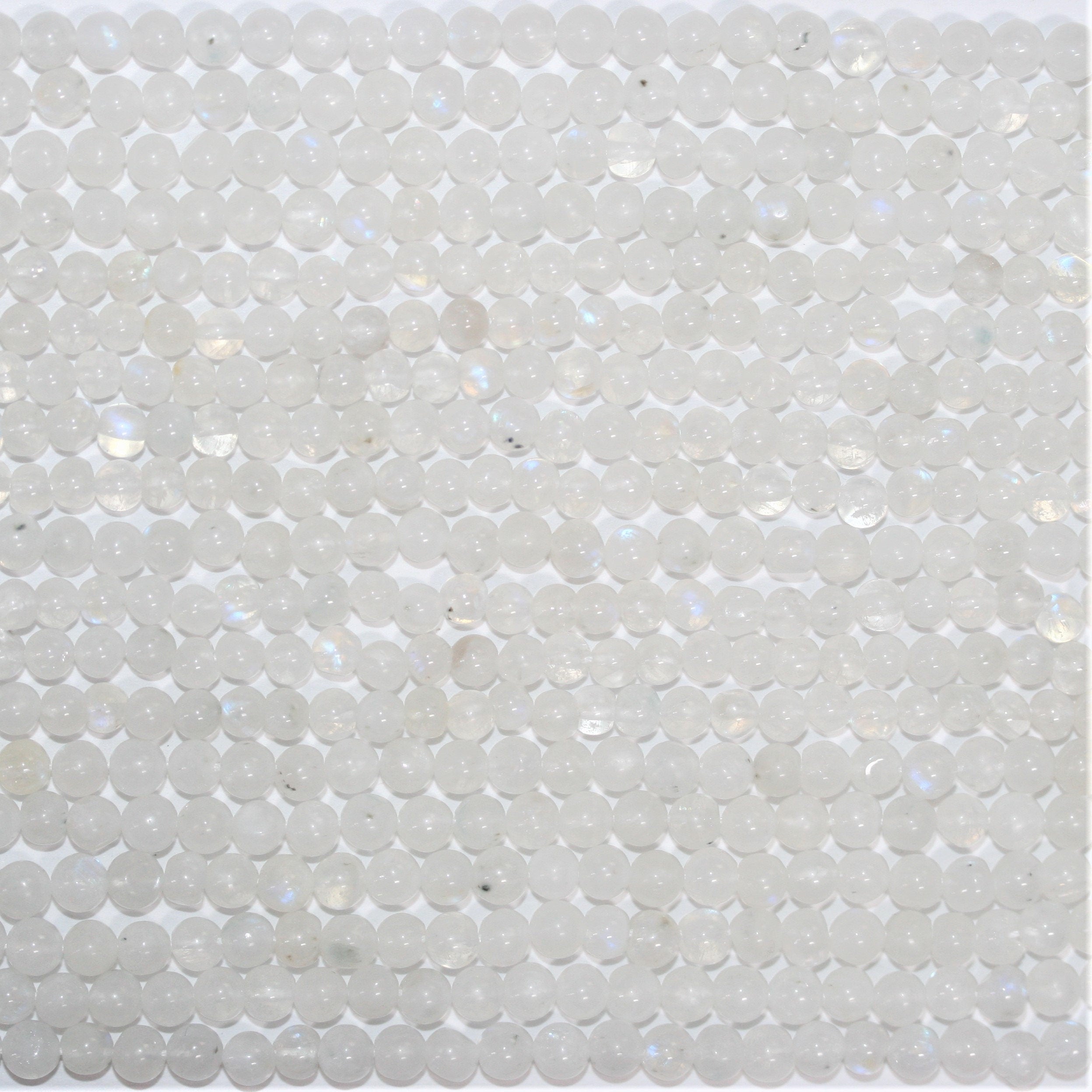 13" St Moonstone Smooth Round Beads 4-4.5mm -Strand 34cm.