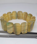 Pulsera elástica de fluorita con cuentas de 17 x 12 mm - Proveedor de joyas con cuentas de doble perforación - Poder curativo - Gemas naturales