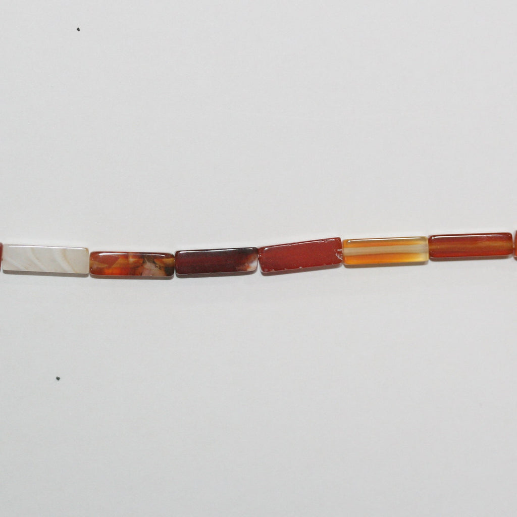 Perles prismatiques lisses rayées en cornaline de 39 cm (15 pouces), 13 x 4 mm - Fil de 39 cm