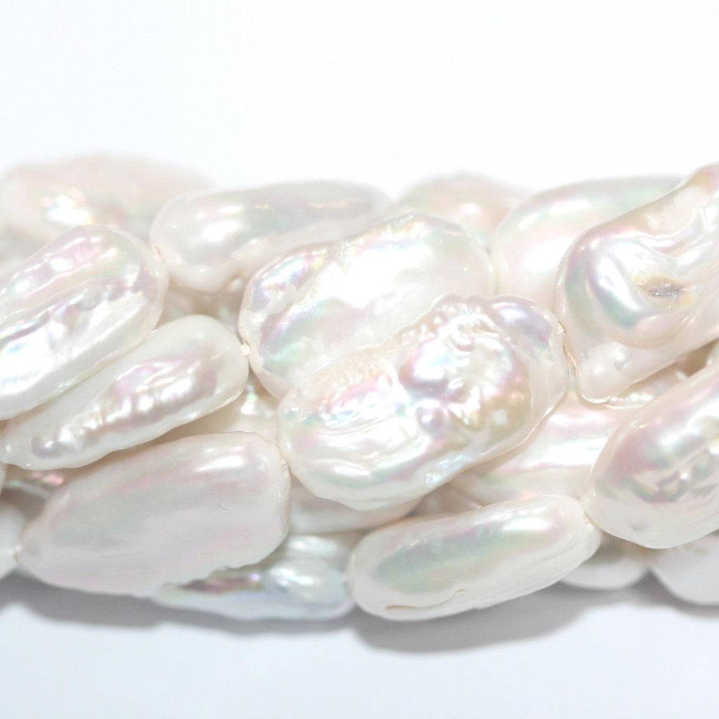 Perlas de 17" en forma de fantasía, 18 x 12 mm, tira de 41 cm, perlas naturales, precios al por mayor.