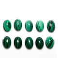 10 Pcs Lot Malaquite Oval Cabochon 6x4mm. (10 pcs.)