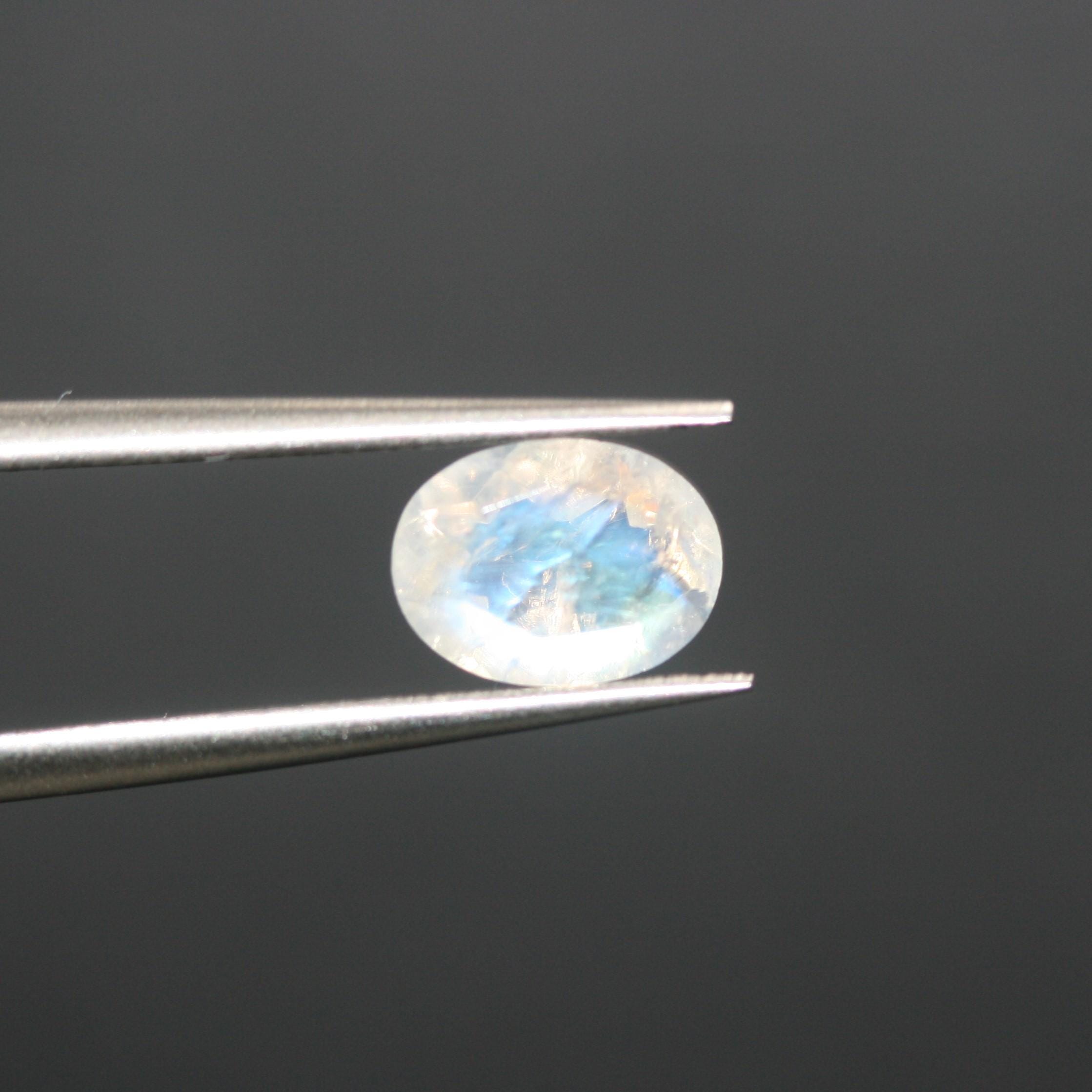 Lote de Piedra Luna Facetada Ovalada de 8x6 mm. Aprox. (6 piezas). - Artículo: 662LO